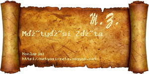 Mátyási Zéta névjegykártya